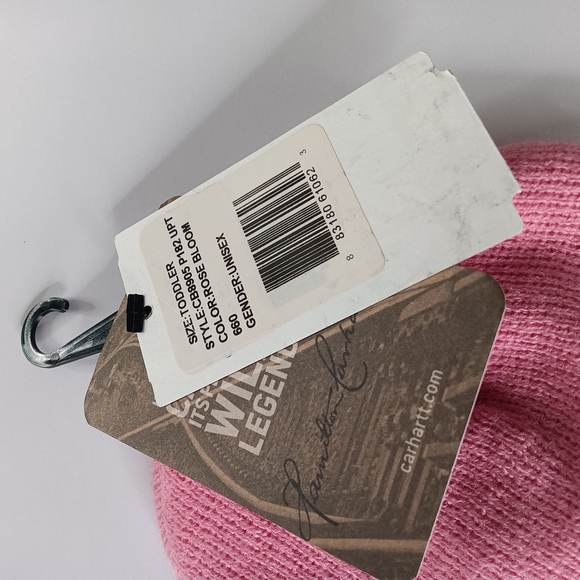 Carhartt Pink Knit Beanie with Signature Patch - Picture 4 of 4